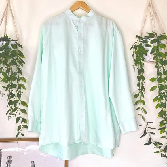 Shirts | Mens Big Tall Seafoam Green Blue Long Sleeve Button Up Dress Shirt  | Poshmark
